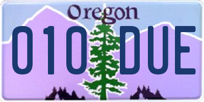 OR license plate 010DUE