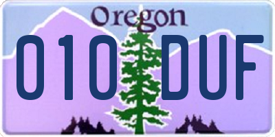 OR license plate 010DUF