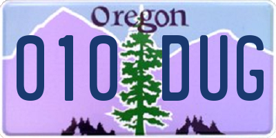 OR license plate 010DUG