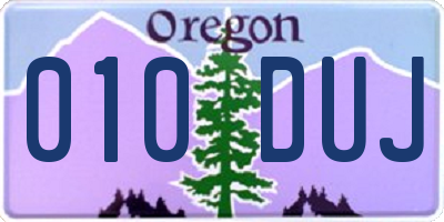 OR license plate 010DUJ