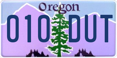 OR license plate 010DUT
