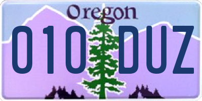 OR license plate 010DUZ
