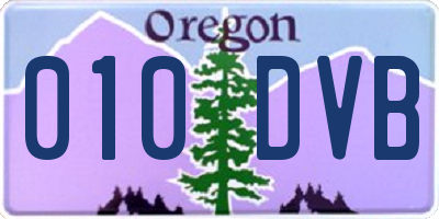 OR license plate 010DVB