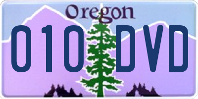 OR license plate 010DVD