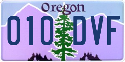 OR license plate 010DVF