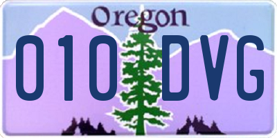 OR license plate 010DVG