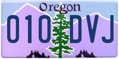 OR license plate 010DVJ