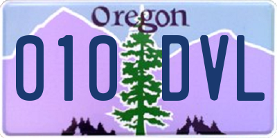 OR license plate 010DVL