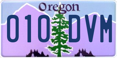 OR license plate 010DVM