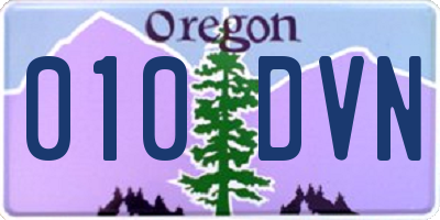 OR license plate 010DVN