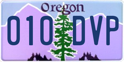 OR license plate 010DVP