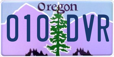 OR license plate 010DVR