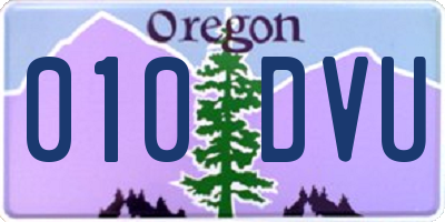 OR license plate 010DVU