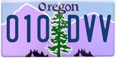 OR license plate 010DVV