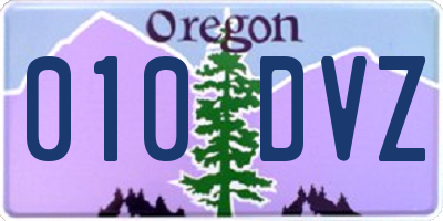 OR license plate 010DVZ