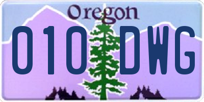 OR license plate 010DWG