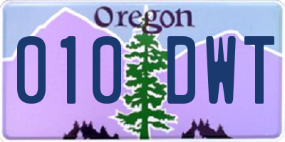 OR license plate 010DWT