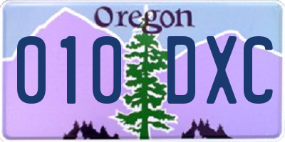 OR license plate 010DXC