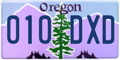 OR license plate 010DXD