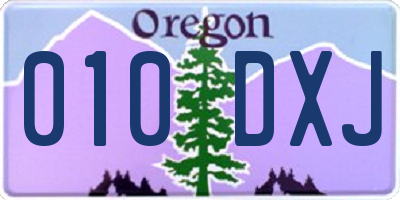 OR license plate 010DXJ