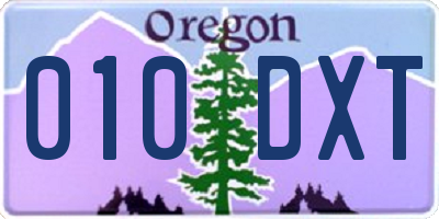 OR license plate 010DXT