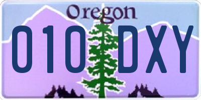 OR license plate 010DXY