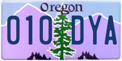 OR license plate 010DYA