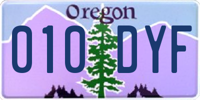 OR license plate 010DYF