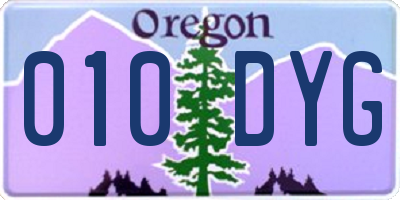 OR license plate 010DYG