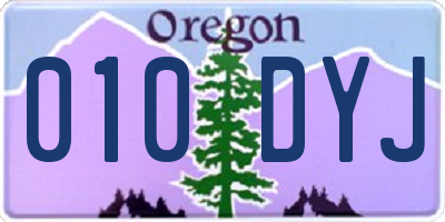 OR license plate 010DYJ