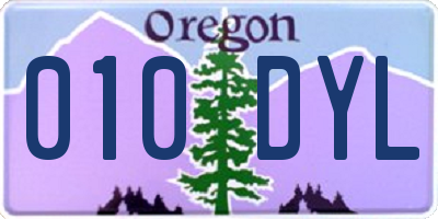 OR license plate 010DYL
