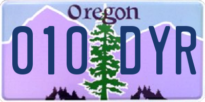 OR license plate 010DYR