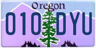 OR license plate 010DYU