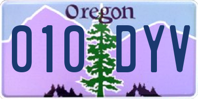 OR license plate 010DYV