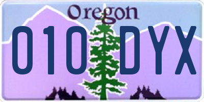 OR license plate 010DYX