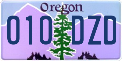 OR license plate 010DZD