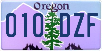 OR license plate 010DZF