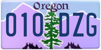 OR license plate 010DZG