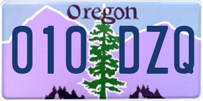 OR license plate 010DZQ
