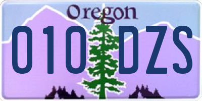 OR license plate 010DZS