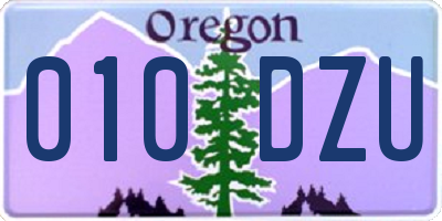 OR license plate 010DZU