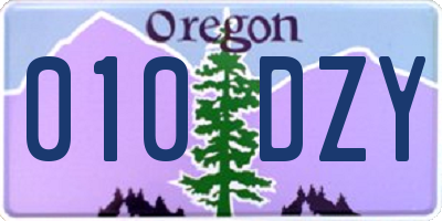 OR license plate 010DZY