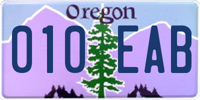 OR license plate 010EAB