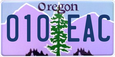 OR license plate 010EAC