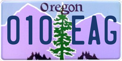 OR license plate 010EAG