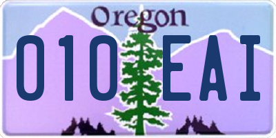 OR license plate 010EAI