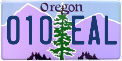 OR license plate 010EAL