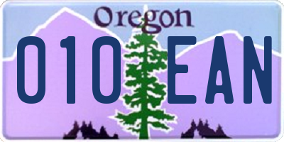 OR license plate 010EAN