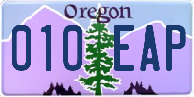 OR license plate 010EAP