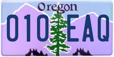 OR license plate 010EAQ